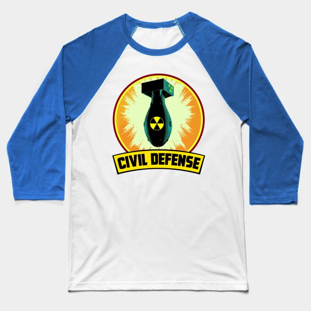 CIVIL DEFENSE Baseball T-Shirt by theanomalius_merch